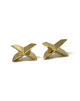 yellow gold cross bena jewelry edgy earrings stud montreal made