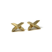 yellow gold cross bena jewelry edgy earrings stud montreal made