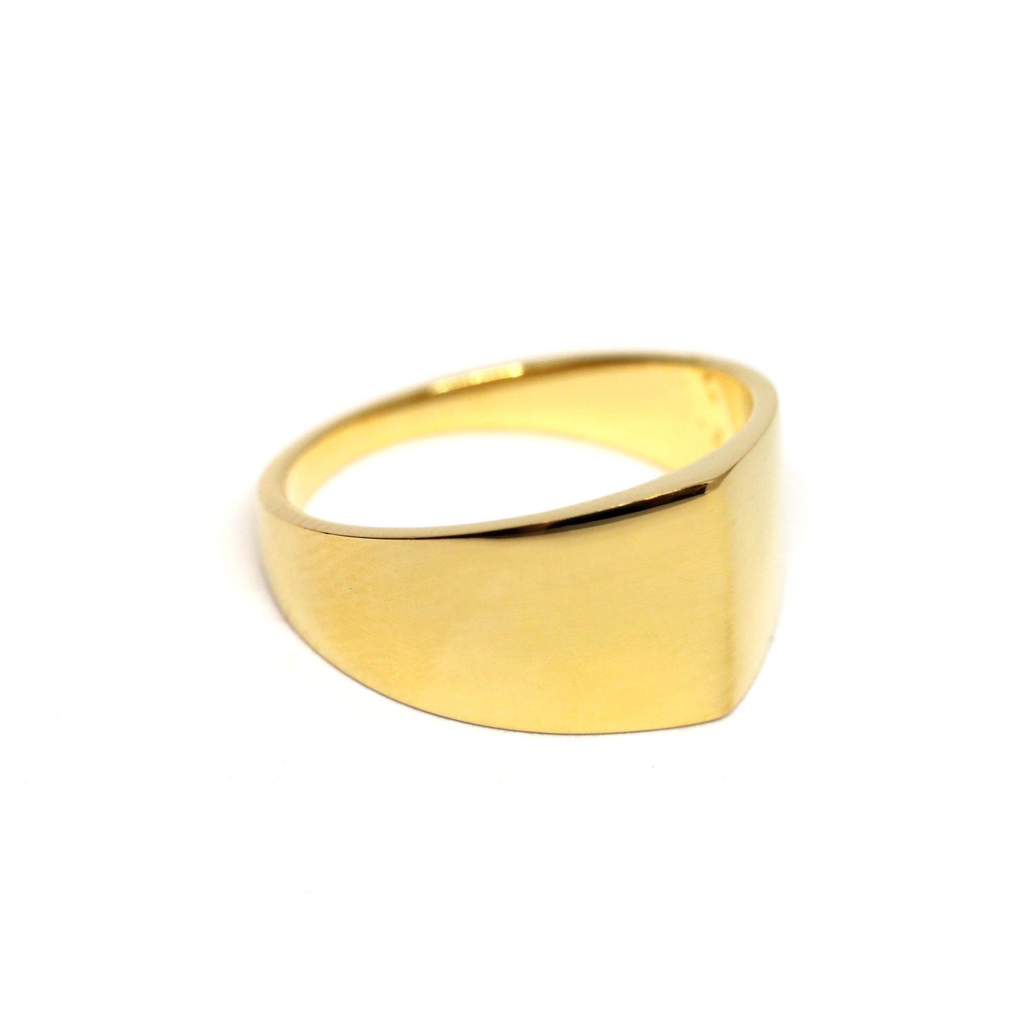 Lump Ring in Yellow Gold on white background – A bold and minimalist unisex gold ring, crafted by Bena Jewelry in Montreal.