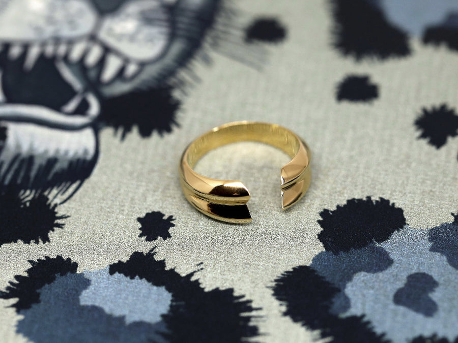 yellow gold open ring bena jewelry designer montreal
