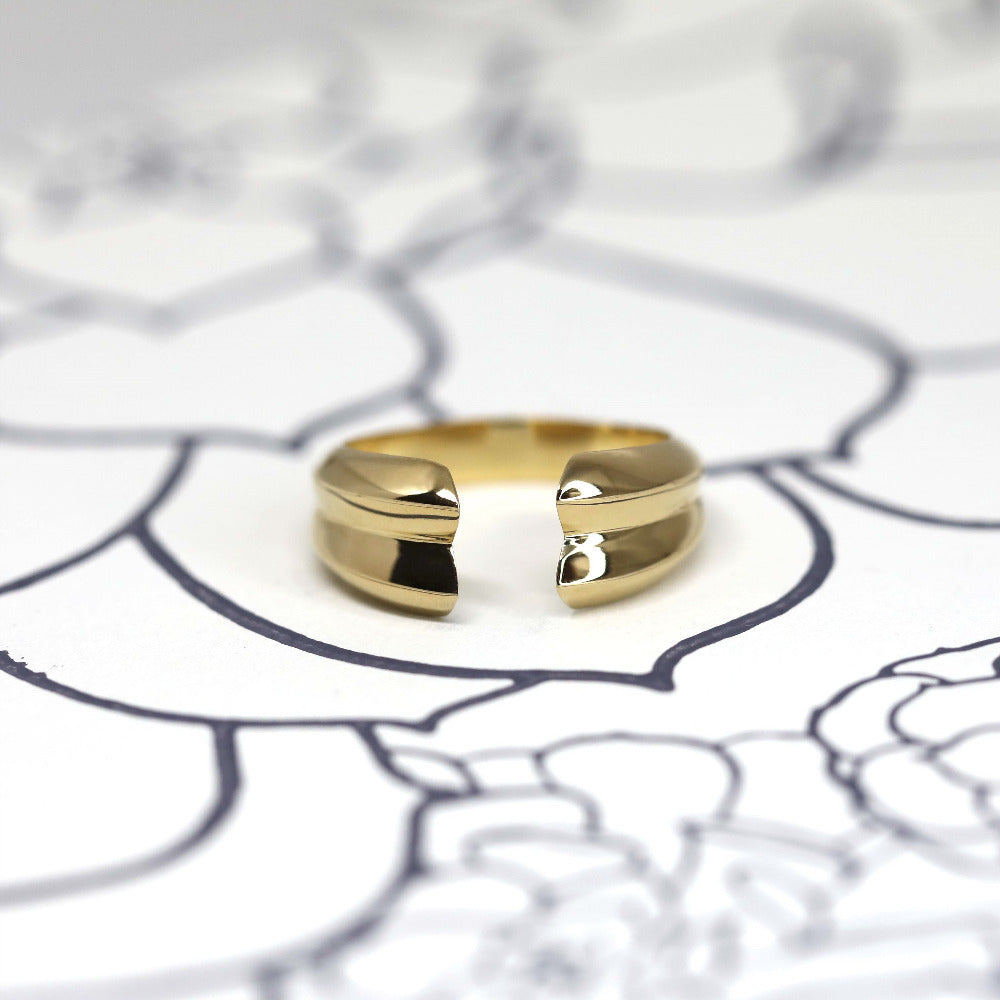 yellow gold open ring montreal fine bena jewelry custom made