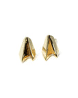 yellow gold edgy small stud earrings bena jewelry montreal designer