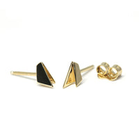 edgy small yellow gold unisex stud earrings bean jewelry