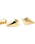 yellow gold spade stud earrings montreal bena jewelry designer