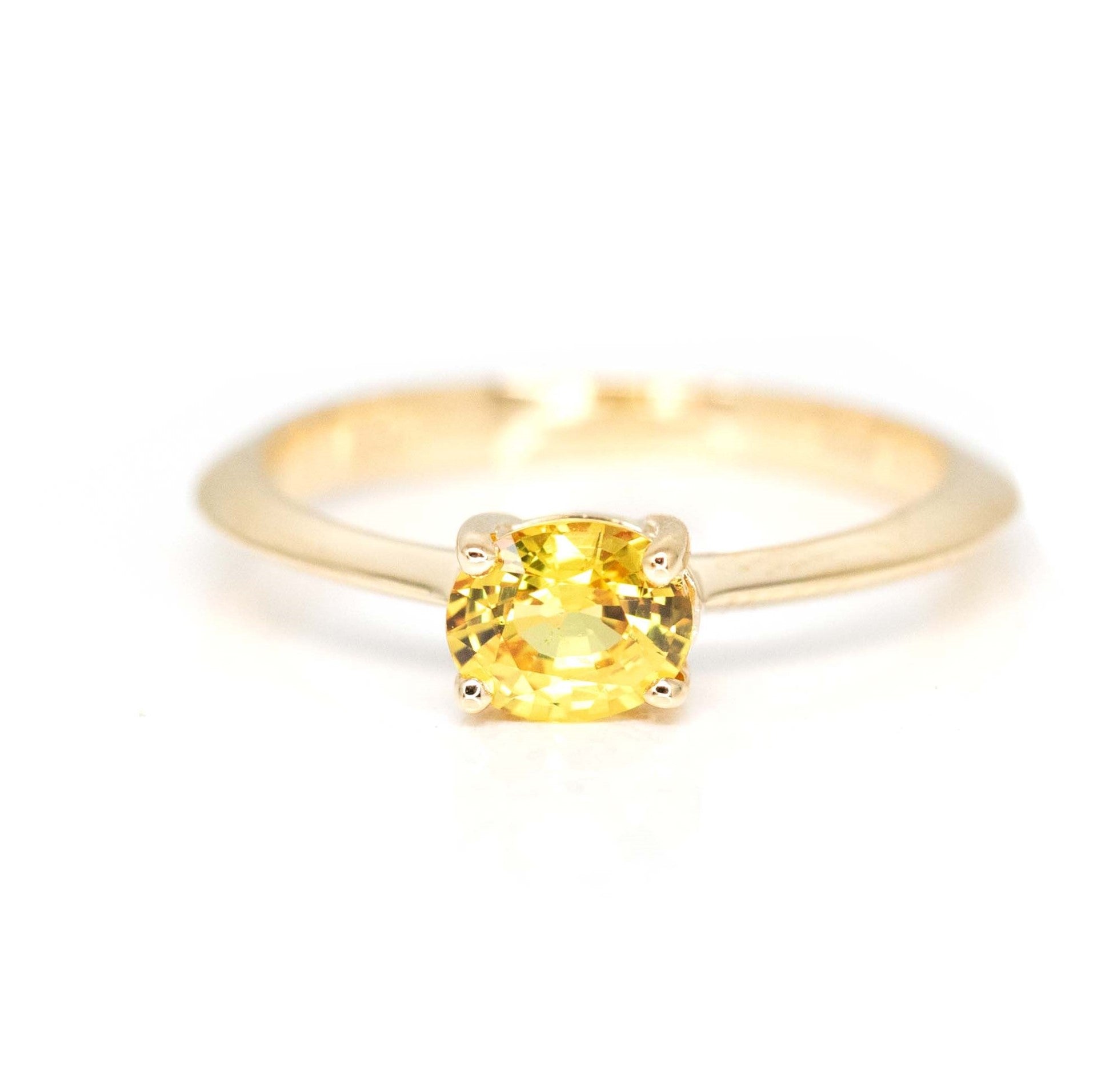 Oval Yellow Sapphire Gold Ring